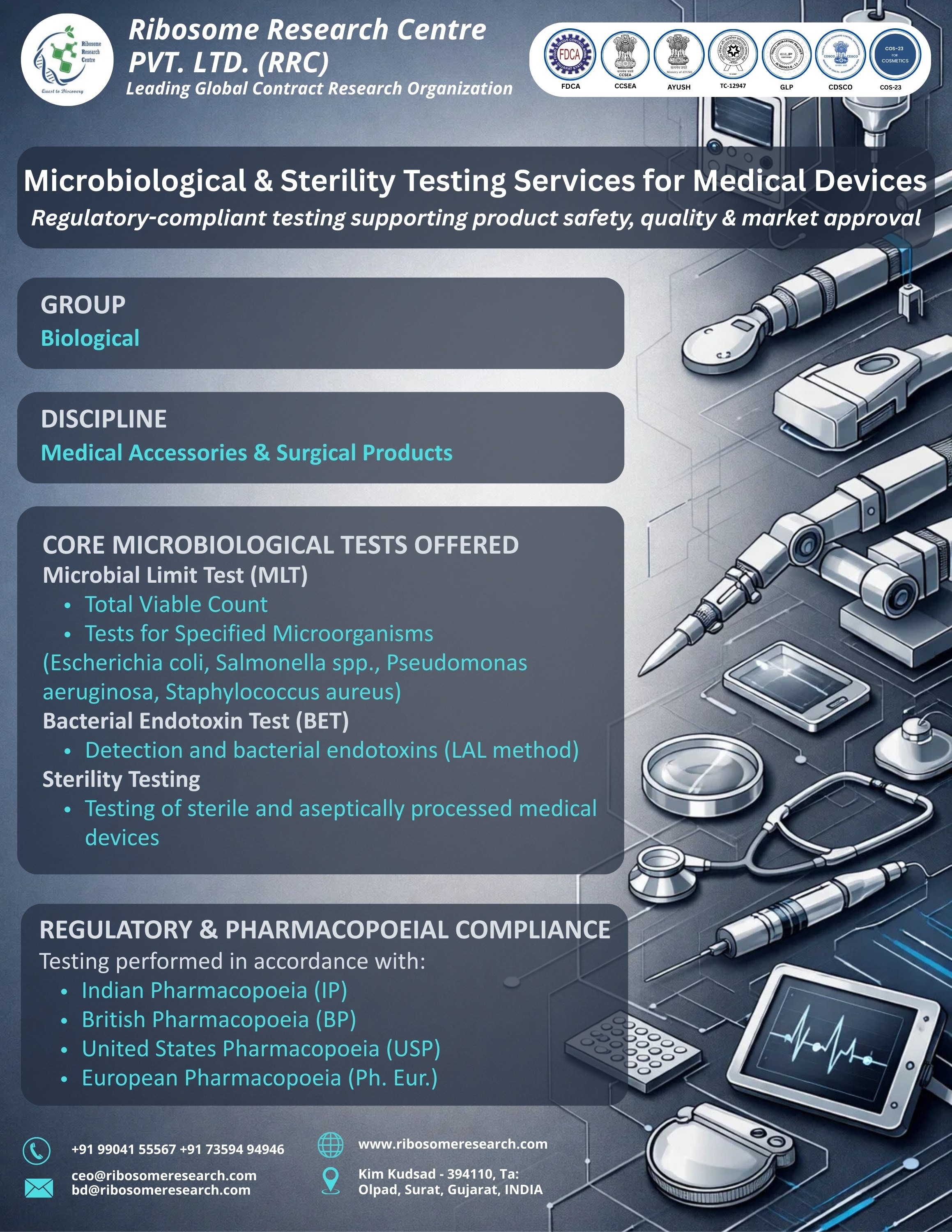 Microbiological & Sterility Testing Services for Medical Devices